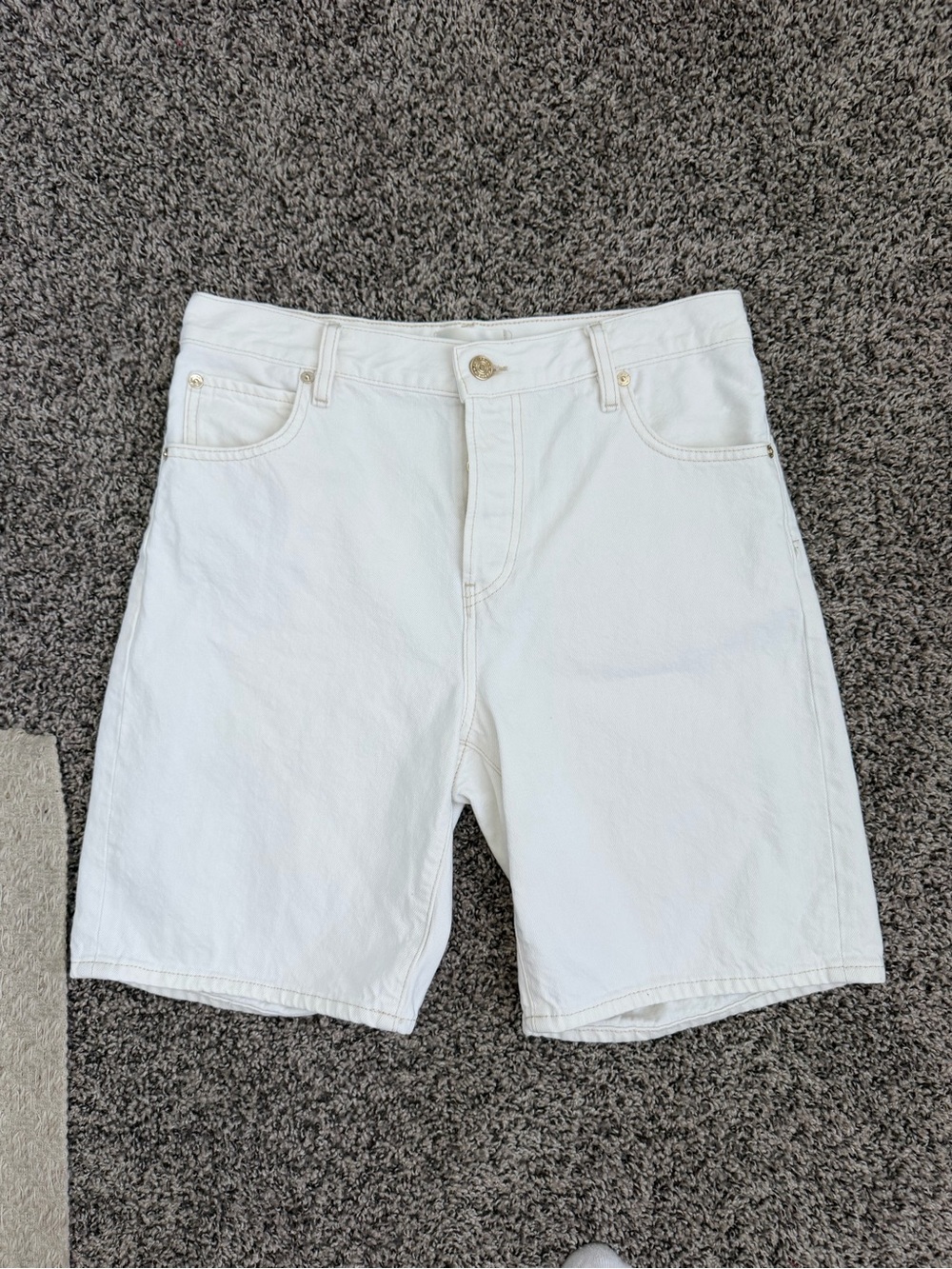 Women’s White Denim Bermuda Shorts